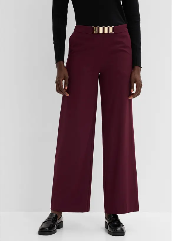 Pantalon de tailleur avec ceinture d&eacute;corative, bonprix