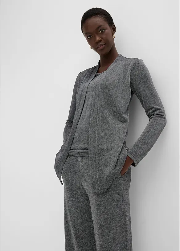 Glitzershirt in 2-1 Optik mit Hose (2-tlg. Set), bonprix