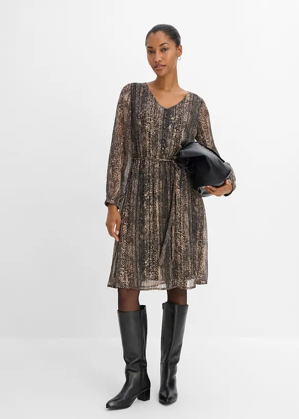 Chiffonkleid mit Bindeband, bonprix