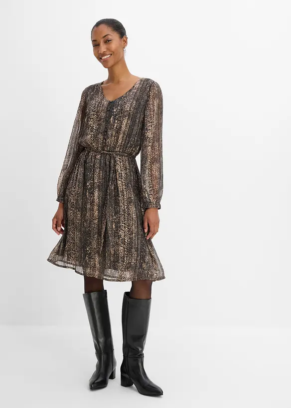 Chiffonkleid mit Bindeband, bonprix
