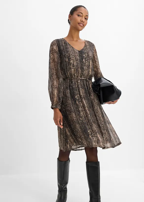 Chiffonkleid mit Bindeband, bonprix