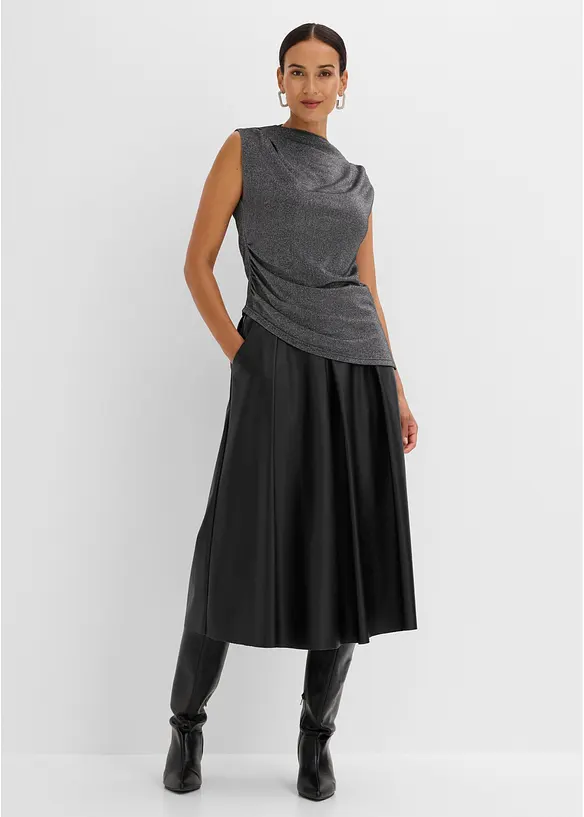 Shirt mit Zipfelsaum und Glitzer, bonprix