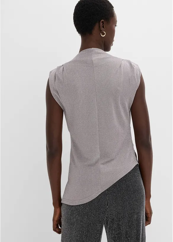 Shirt mit Zipfelsaum und Glitzer, bonprix