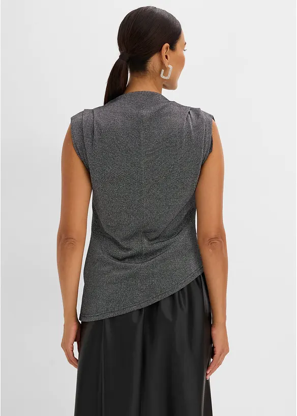 Shirt mit Zipfelsaum und Glitzer, bonprix