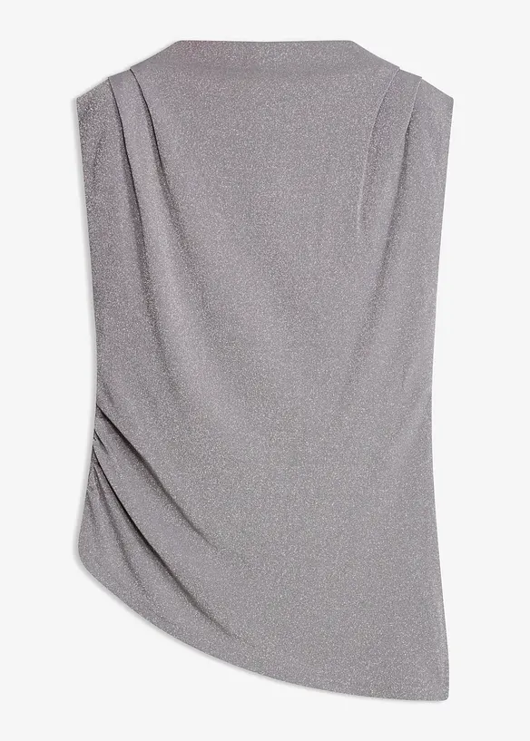 Shirt mit Zipfelsaum und Glitzer, bonprix