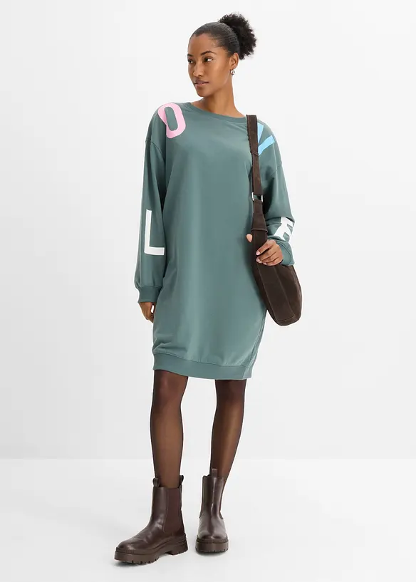 Sweatkleid aus weichem Baumwoll-Mix, bonprix