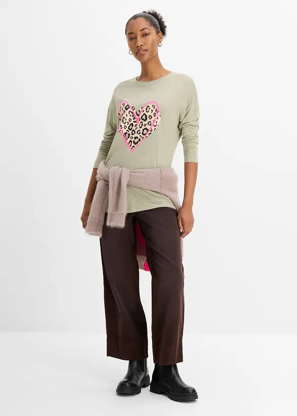 Langarmshirt aus softer Viskose, bonprix