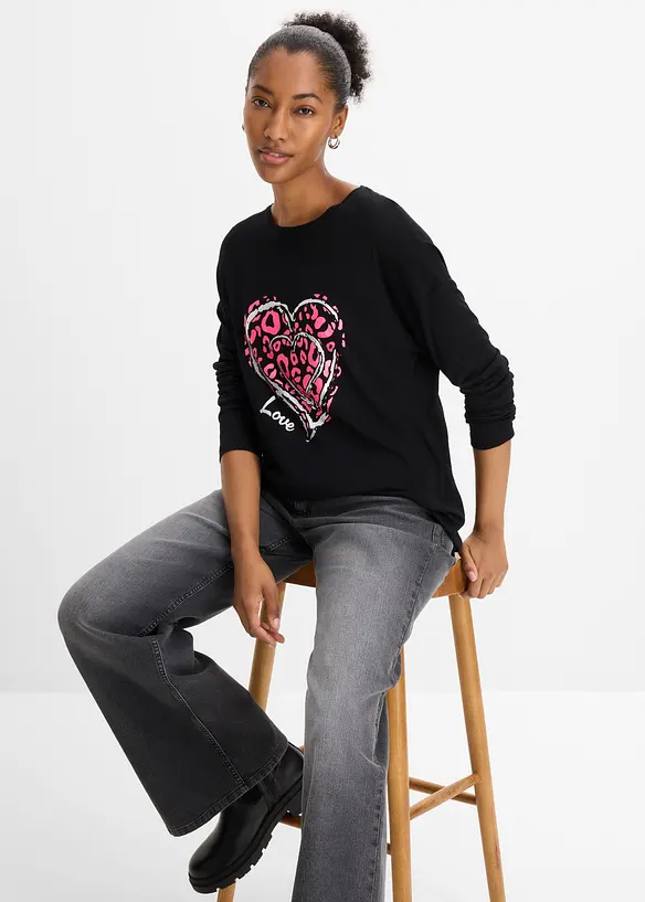 Langarmshirt aus softer Viskose, bonprix