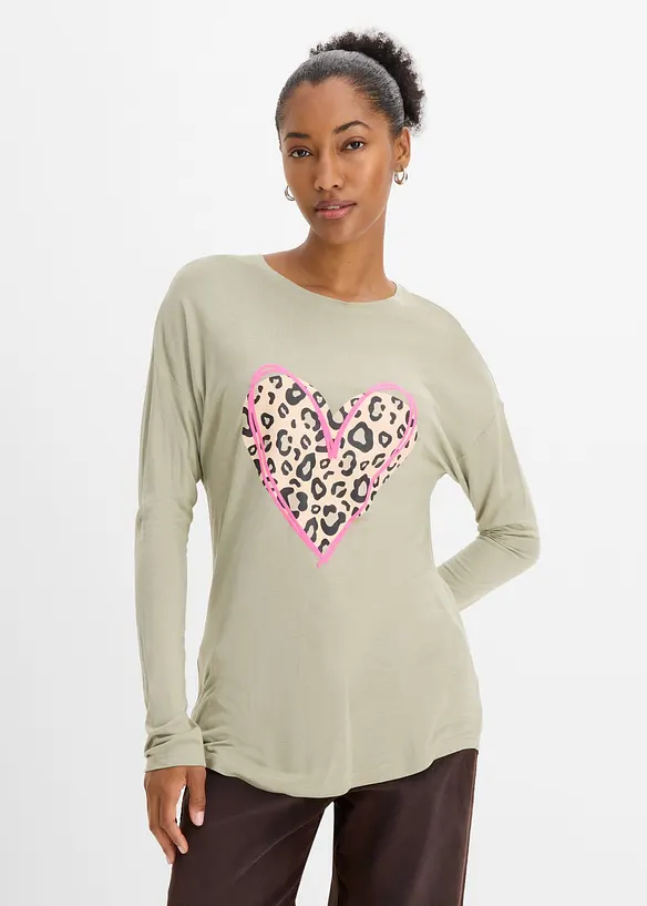 Langarmshirt aus softer Viskose, bonprix