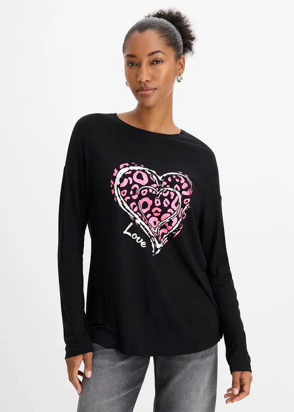 Langarmshirt aus softer Viskose, bonprix