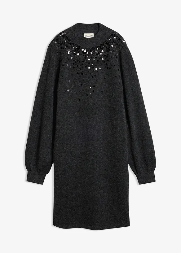 Strickkleid mit Pailletten, bonprix