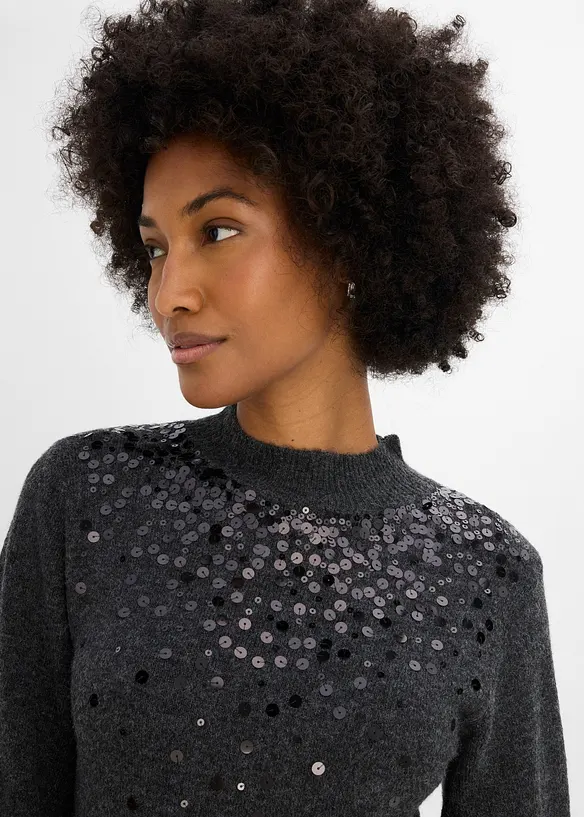 Strickkleid mit Pailletten, bonprix