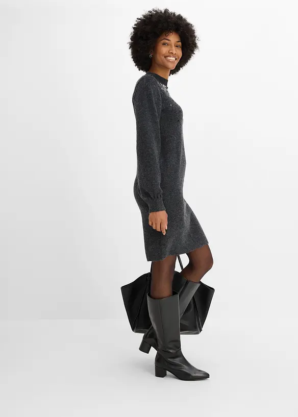 Strickkleid mit Pailletten, bonprix