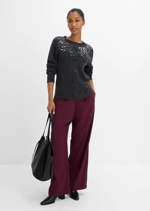 Gilet en maille avec sequins sur le haut devant, bonprix