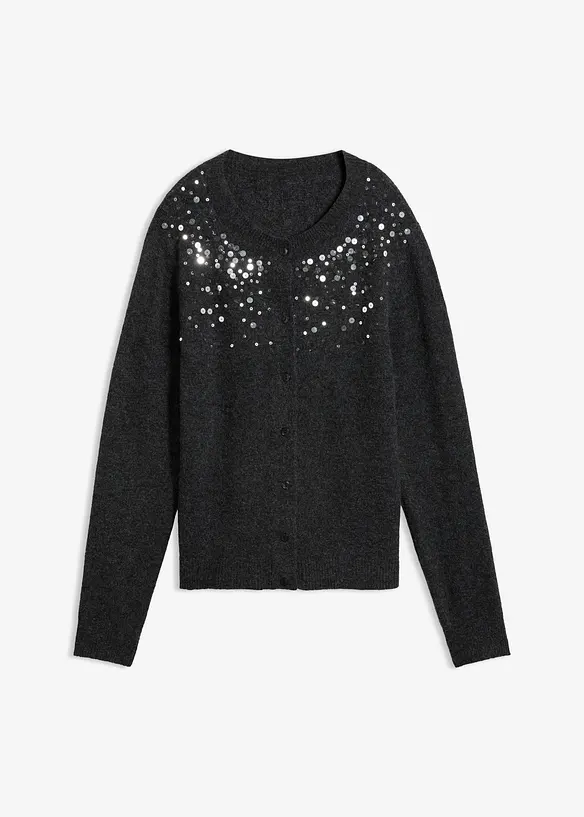Gilet en maille avec sequins sur le haut devant, bonprix