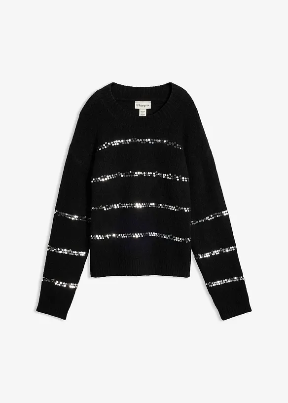 Pull en fine maille &agrave; sequins, bonprix