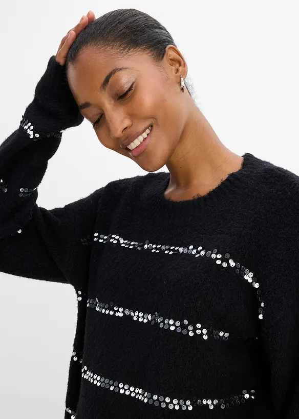Pull en fine maille &agrave; sequins, bonprix