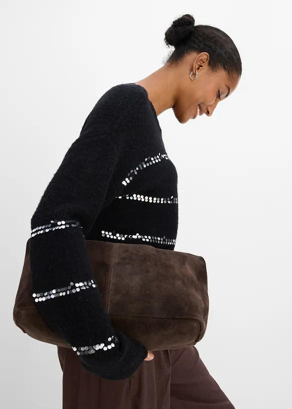 Pull en fine maille &agrave; sequins, bonprix