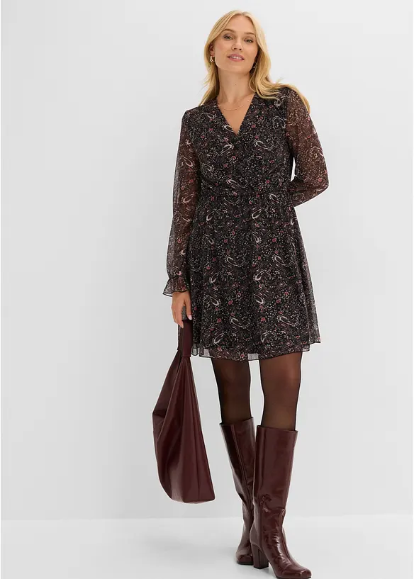 Jerseykleid aus feinem Mesh, bonprix