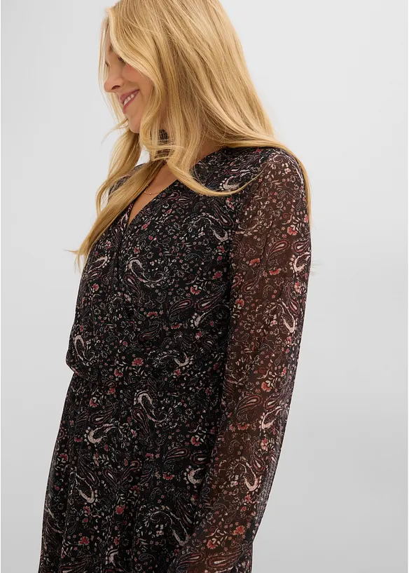 Jerseykleid aus feinem Mesh, bonprix
