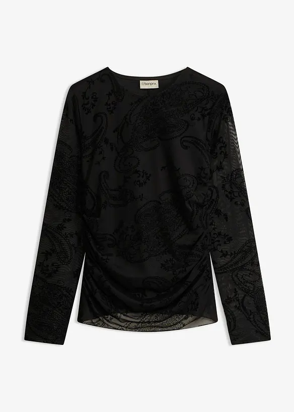 Langarmshirt aus feinem Mesh, bonprix