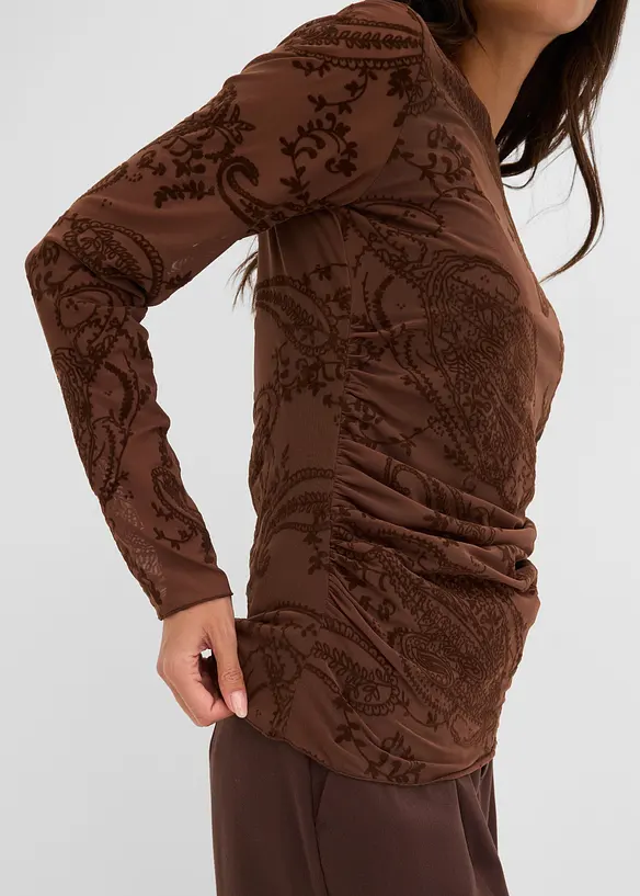 Langarmshirt aus feinem Mesh, bonprix