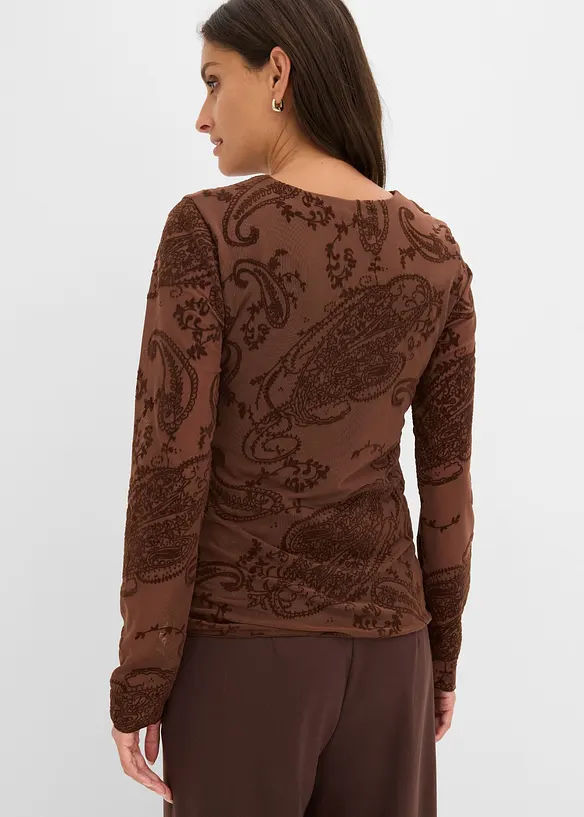 Langarmshirt aus feinem Mesh, bonprix