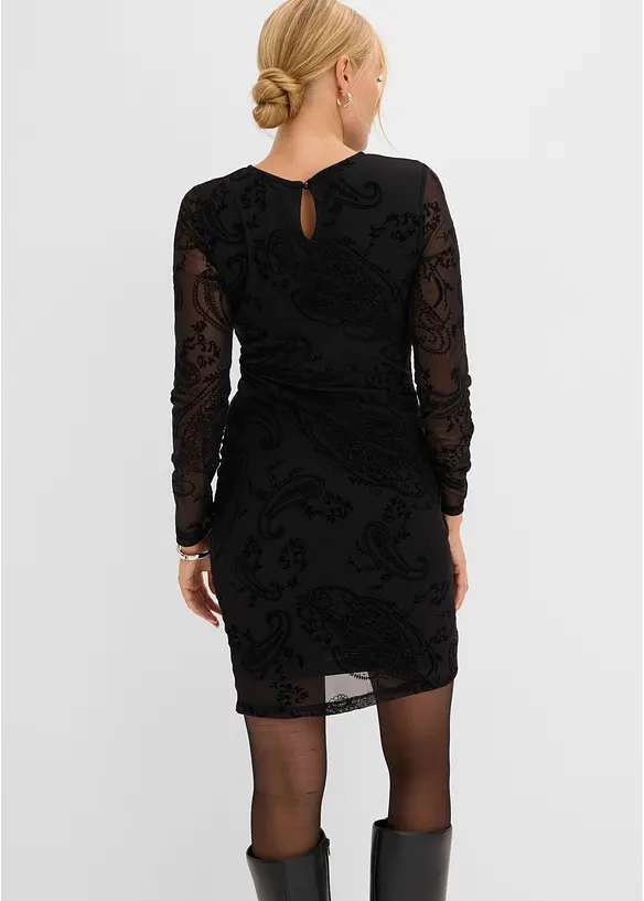 Jerseykleid aus feinem Mesh, bonprix