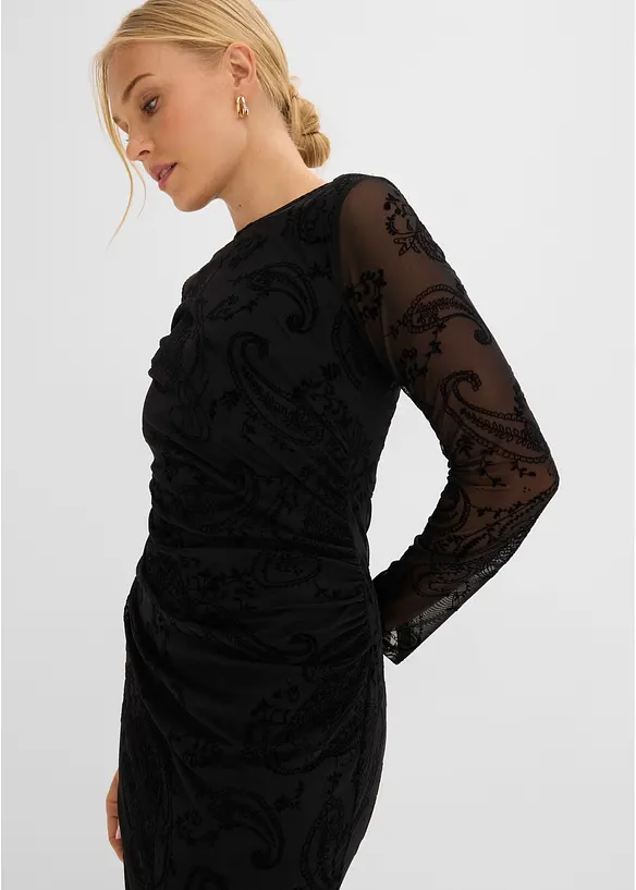 Jerseykleid aus feinem Mesh, bonprix