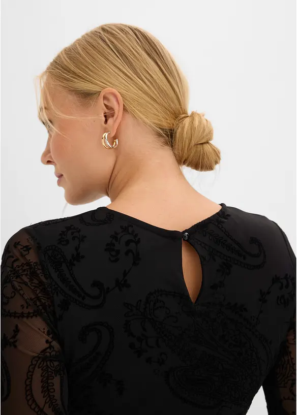 Jerseykleid aus feinem Mesh, bonprix