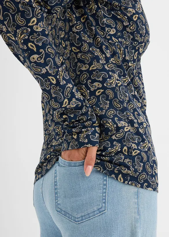 Langarmshirt mit Allover-Paisleymuster, bonprix
