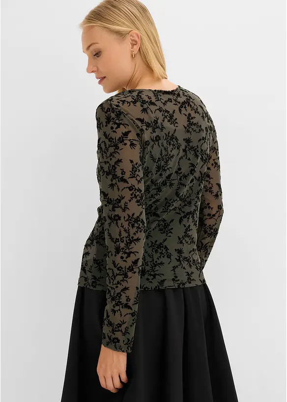 Langarmshirt aus softem Mesh, bonprix