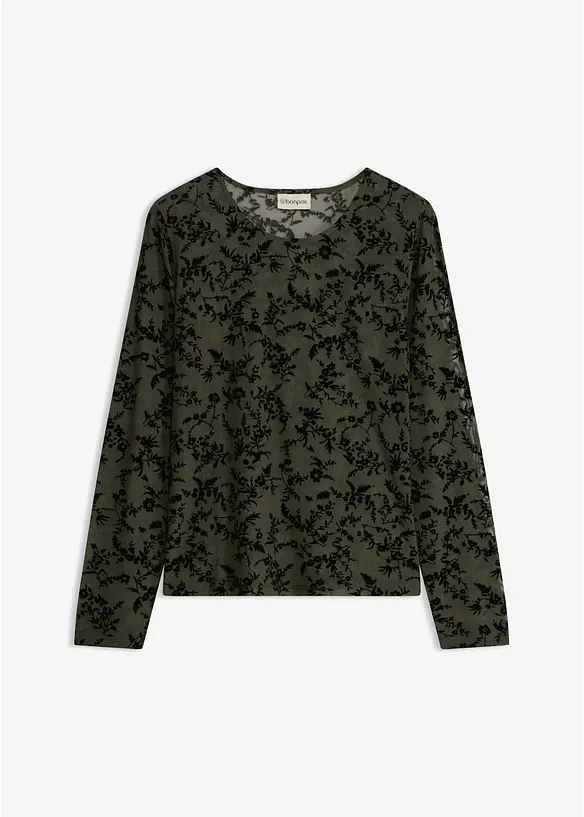 Langarmshirt aus softem Mesh, bonprix