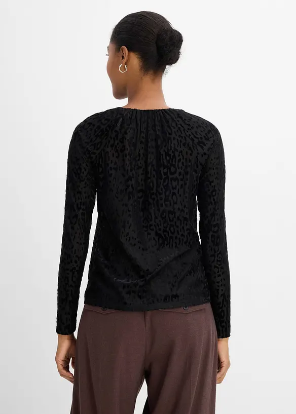 Langarmshirt aus feinem Mesh, bonprix