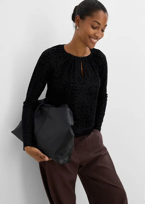 Langarmshirt aus feinem Mesh, bonprix