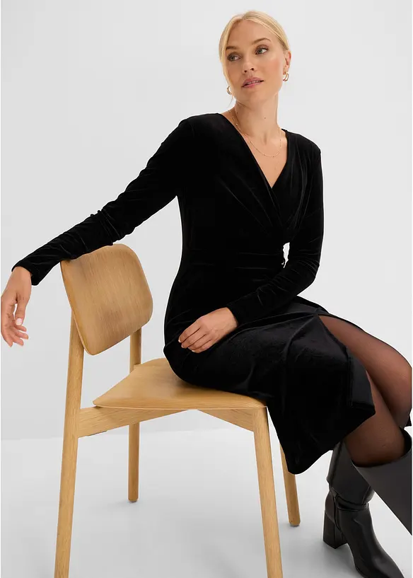 Jerseykleid aus Samt, bonprix