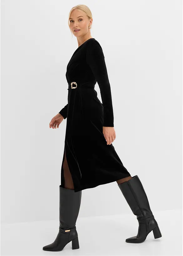 Jerseykleid aus Samt, bonprix