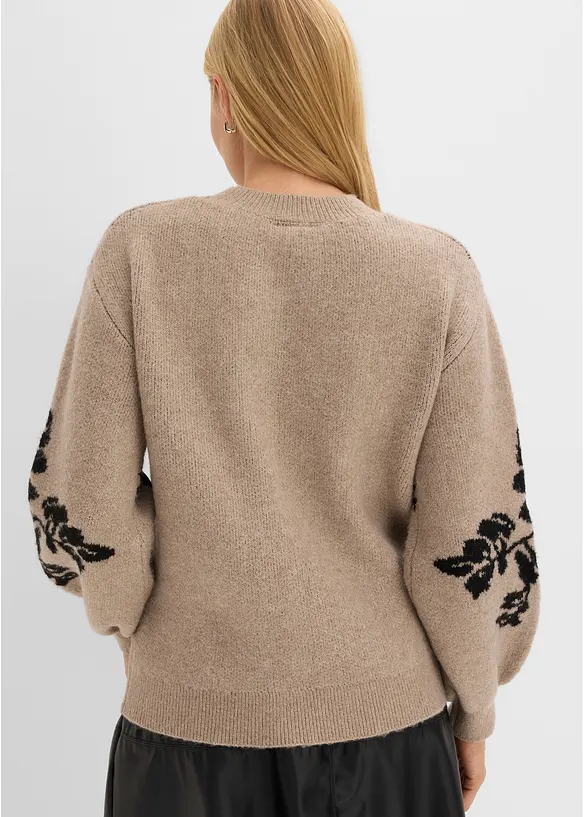 Pull en fine maille &agrave; manches ballon, bonprix