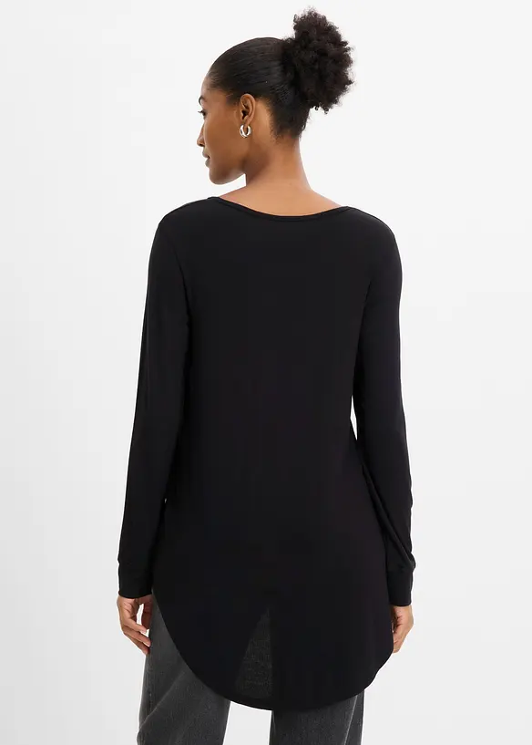 Langarmshirt aus flie&szlig;endem Viskose-Mix, bonprix