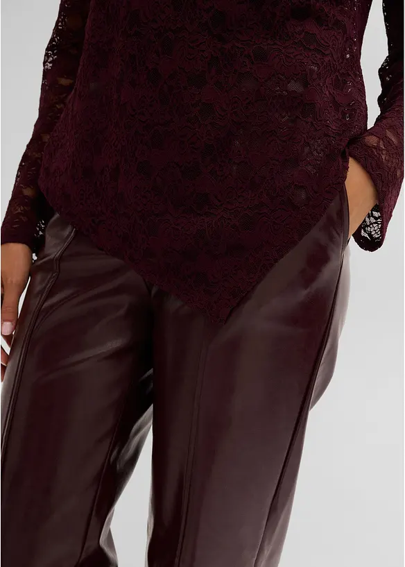 Langarmshirt aus elastischer Spitze, bonprix