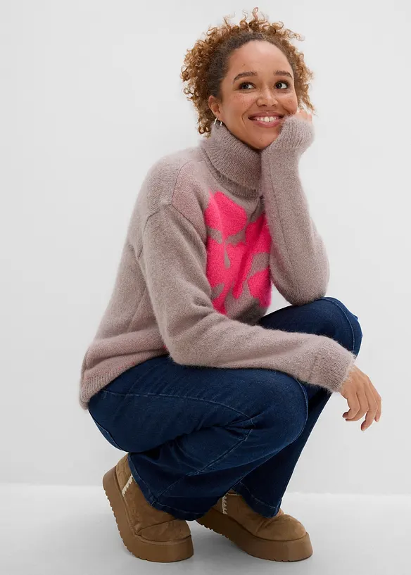 Weiter Rollkragenpullover, bonprix