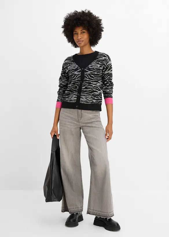 Gilet en maille jacquard, bonprix