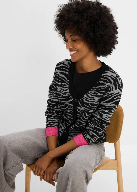 Gilet en maille jacquard, bonprix