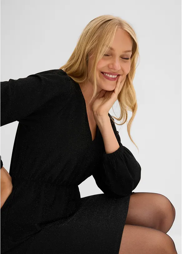 Kleid mit V-Ausschnitt und Bindeband im R&uuml;cken, bonprix