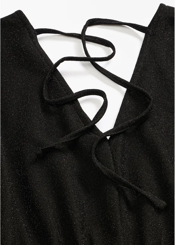 Kleid mit V-Ausschnitt und Bindeband im R&uuml;cken, bonprix