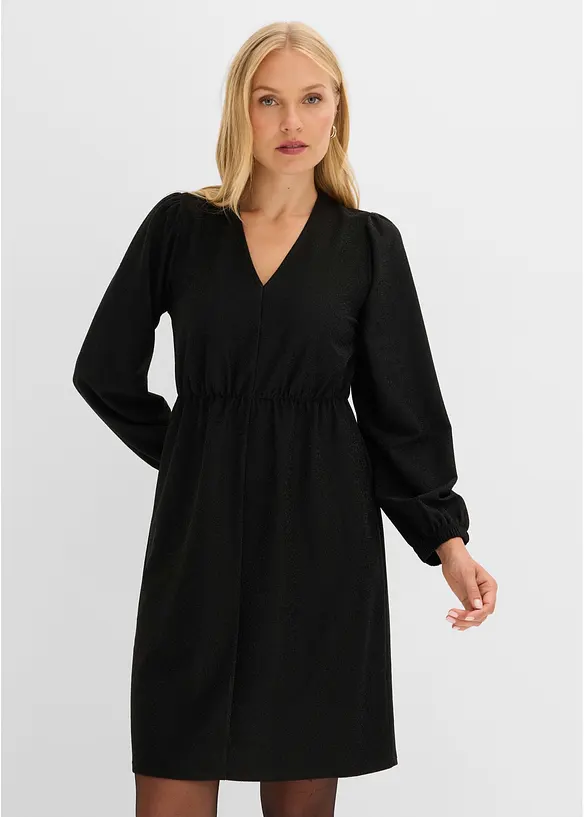 Kleid mit V-Ausschnitt und Bindeband im R&uuml;cken, bonprix