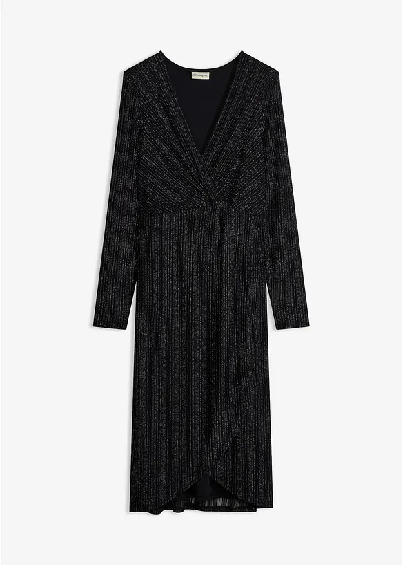 Jerseykleid in Wickeloptik mit Glitzer-Effekt, bonprix