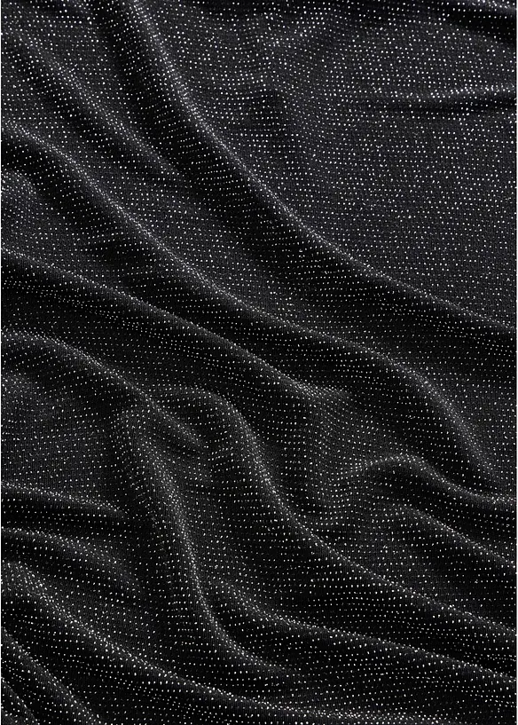 Jerseykleid mit seitlicher Raffung und Glitzer-Effekt, bonprix