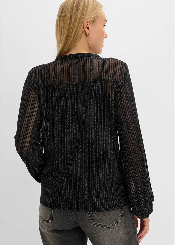 Bluse in schimmernder Plissee-Optik, bonprix