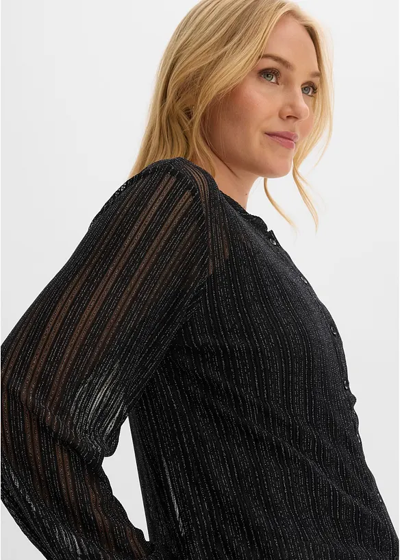 Bluse in schimmernder Plissee-Optik, bonprix